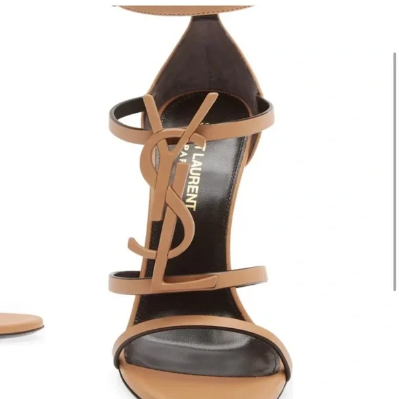 Saint Laurent Tan Strappy Heels - Picture 2 of 7